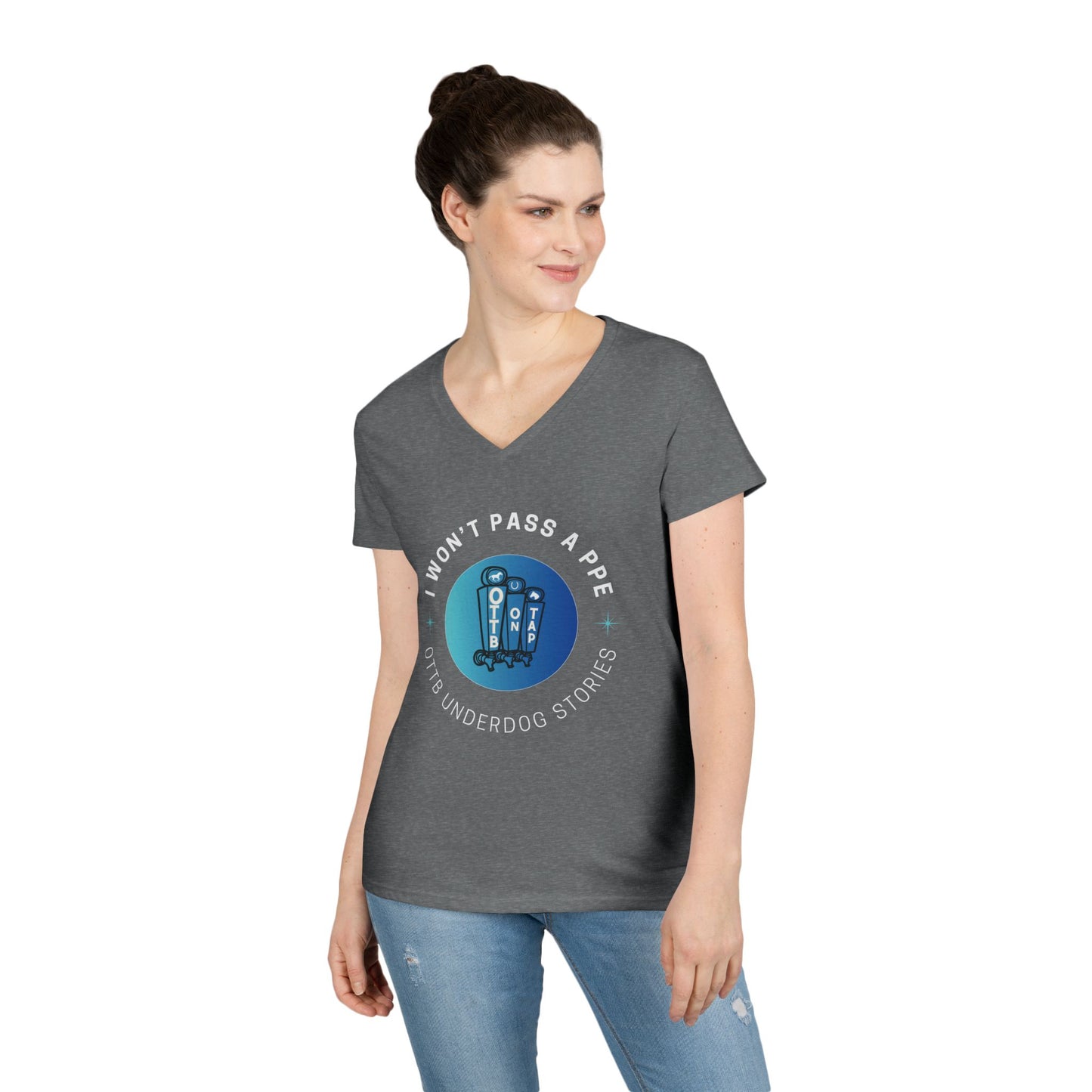 'I Won't Pass a PPE' OTTB on Tap Underdog Stories Ladies V-Neck Tee