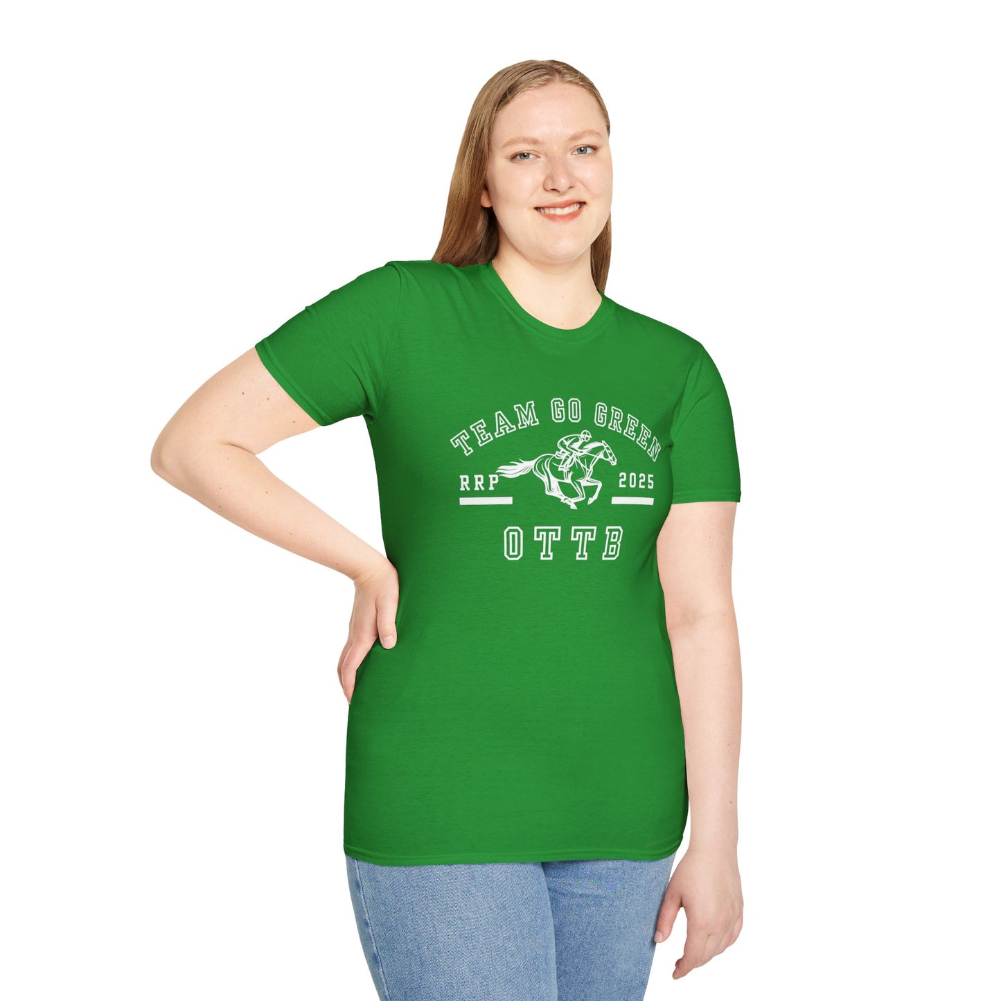 Team Go Green OTTB RRP Makeover Support T-Shirt – Unisex Irish Green Tee