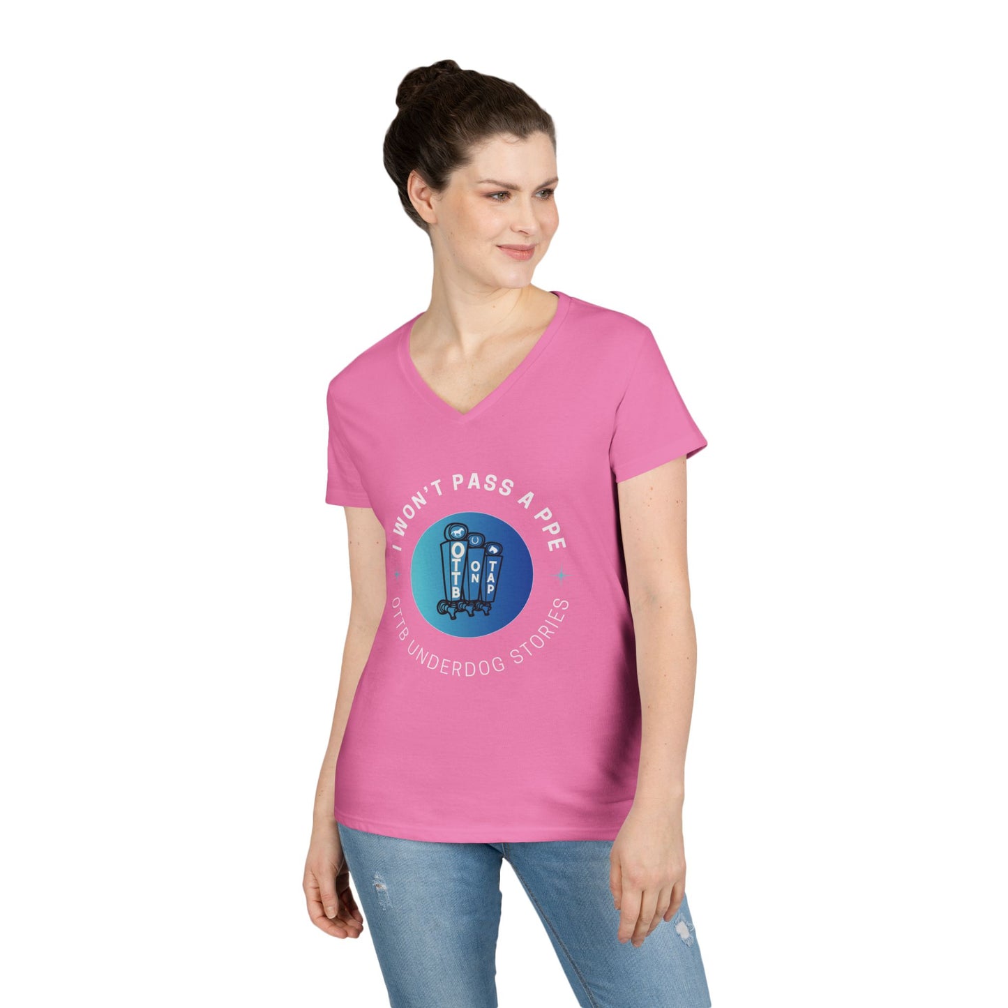 'I Won't Pass a PPE' OTTB on Tap Underdog Stories Ladies V-Neck Tee