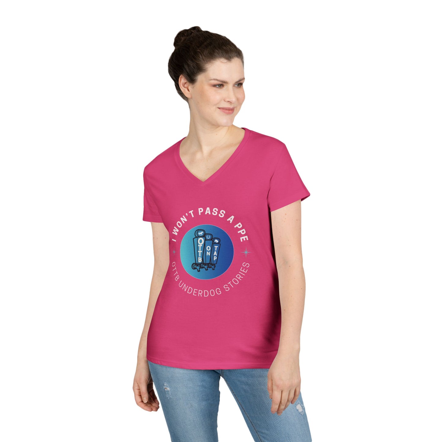 'I Won't Pass a PPE' OTTB on Tap Underdog Stories Ladies V-Neck Tee